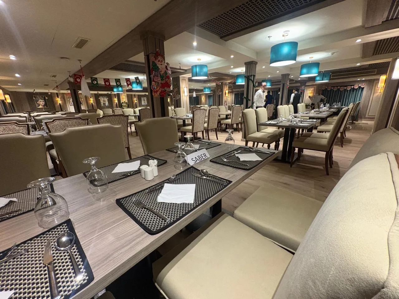 Restaurant aboard the Royal Liberty Nile cruise